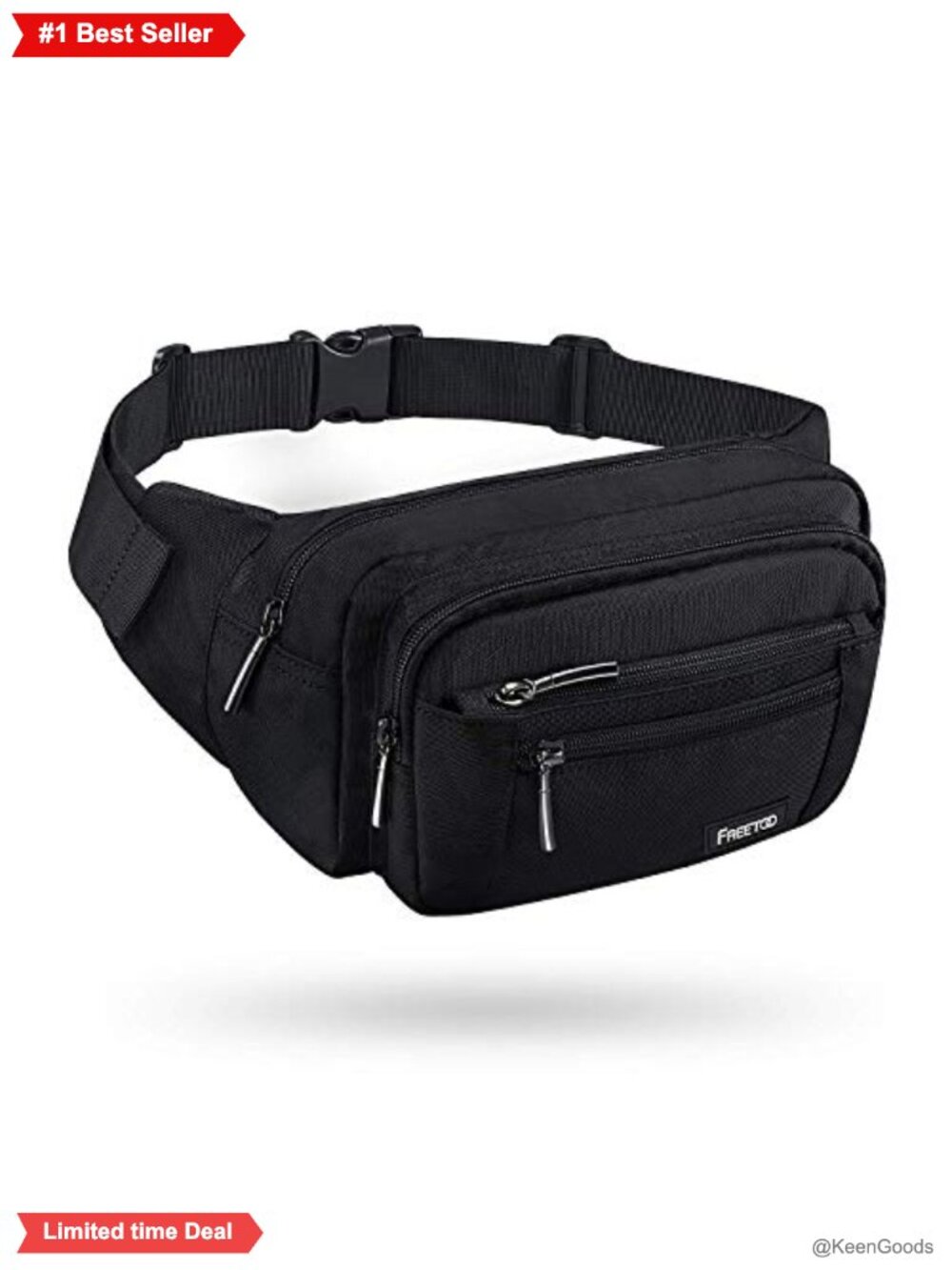 Durable Nylon Waist Pack with 5 Pockets